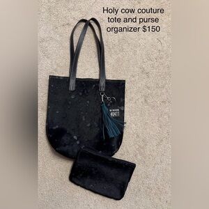 Holy Cow Couture Black Tote with Tassel
